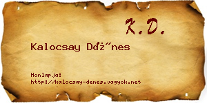 Kalocsay Dénes névjegykártya