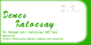 denes kalocsay business card